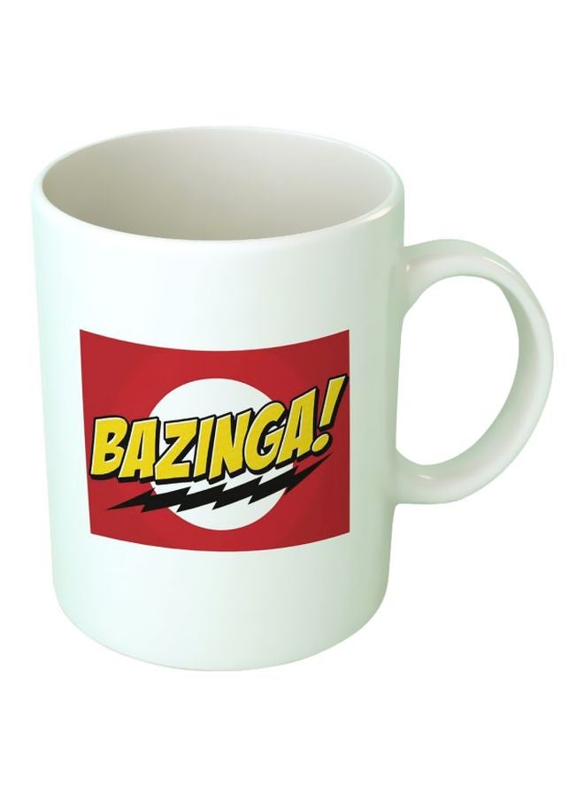 Fast Print Bazinga Printed Coffee Mug White/Red/Yellow Standard