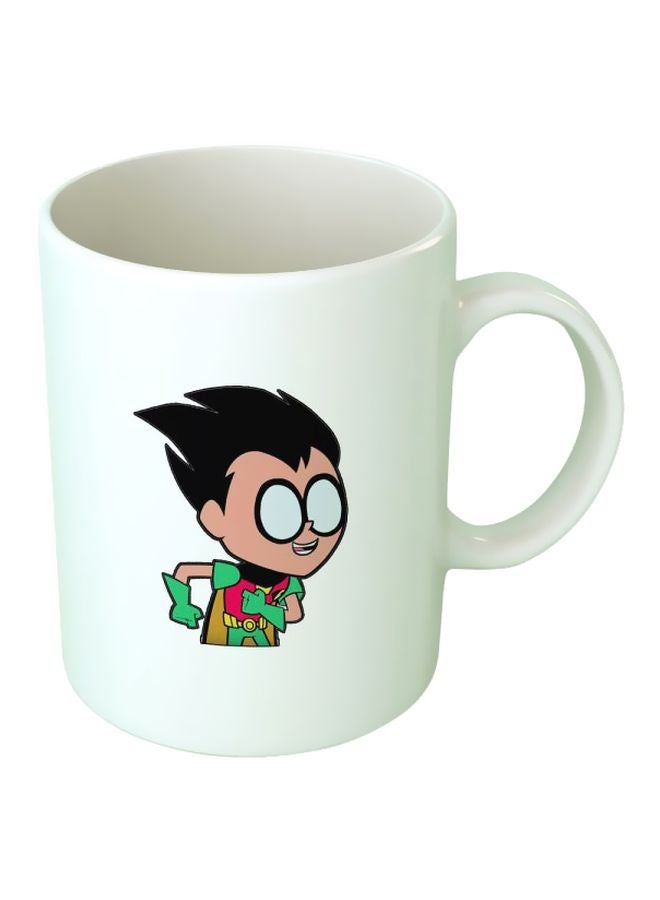 Fast Print Teen Titans Printed Ceramic Mug White/Black/Green