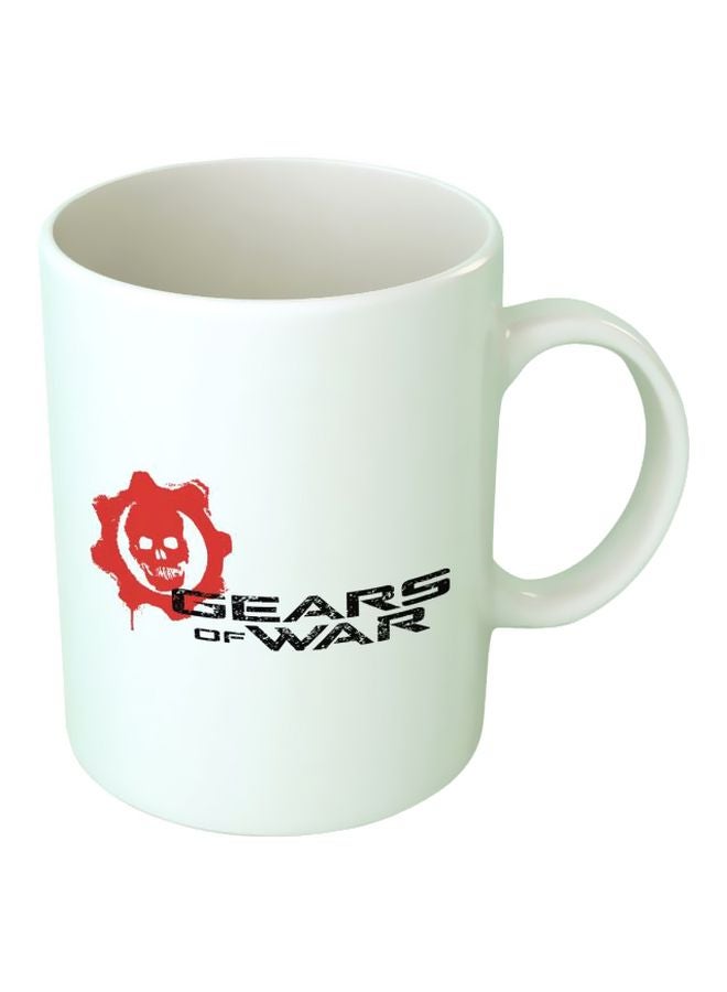 فاست برينت مج سيراميك مزين بطبعة عبارة "Gears Of War" أبيض/أسود/أحمر