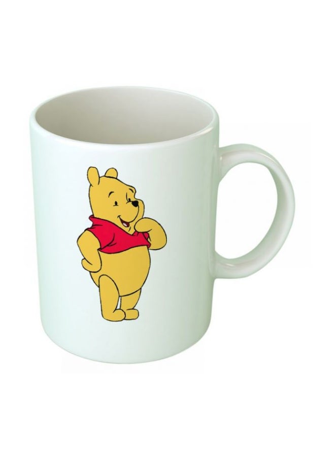 فاست برينت مج مطبوع برسمة الدب ويني أبيض/ أصفر/ أحمر