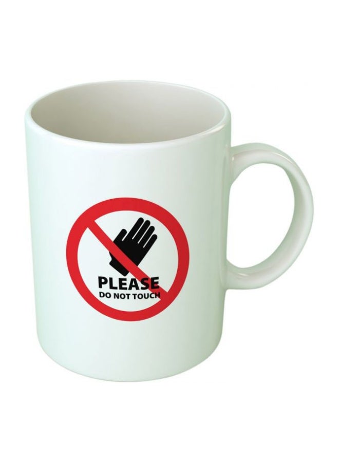 فاست برينت مج بطبعة تحمل علامة وعبارة Don't Touch أبيض/أسود/أحمر