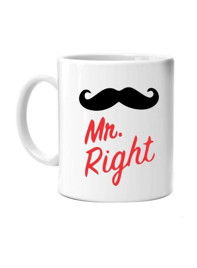 Fast Print Mr. Right Printed Mug White/Red/Black 350ml 