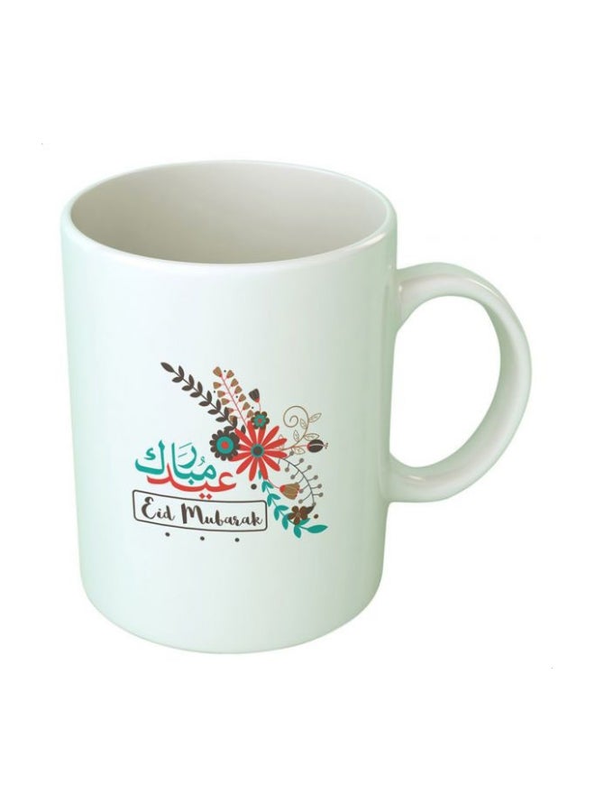 فاست برينت مج بطبعة عبارة "عيد مبارك" أبيض/أحمر/أزرق