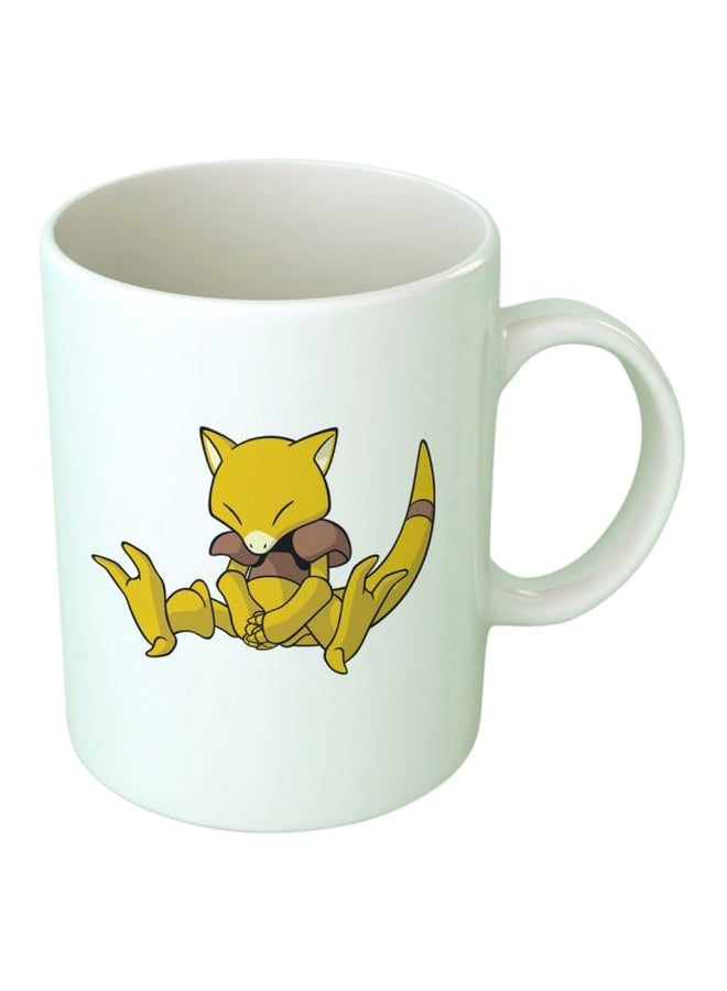 فاست برينت مج مزين بطبعة بوكيمون أبرا أبيض/أصفر/بيج