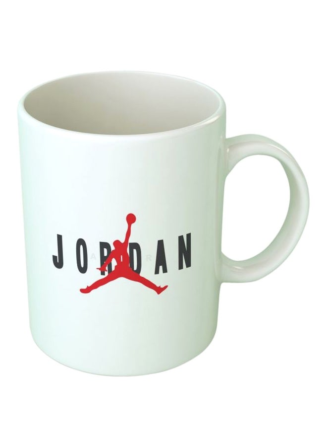 Fast Print Jordan Logo Printed Ceramic Mug White/Black/Red 350ml 