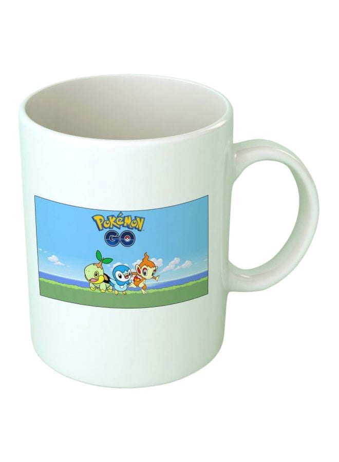 فاست برينت مج من السيراميك بطبعة البوكيمون جو أبيض/أزرق/أخضر