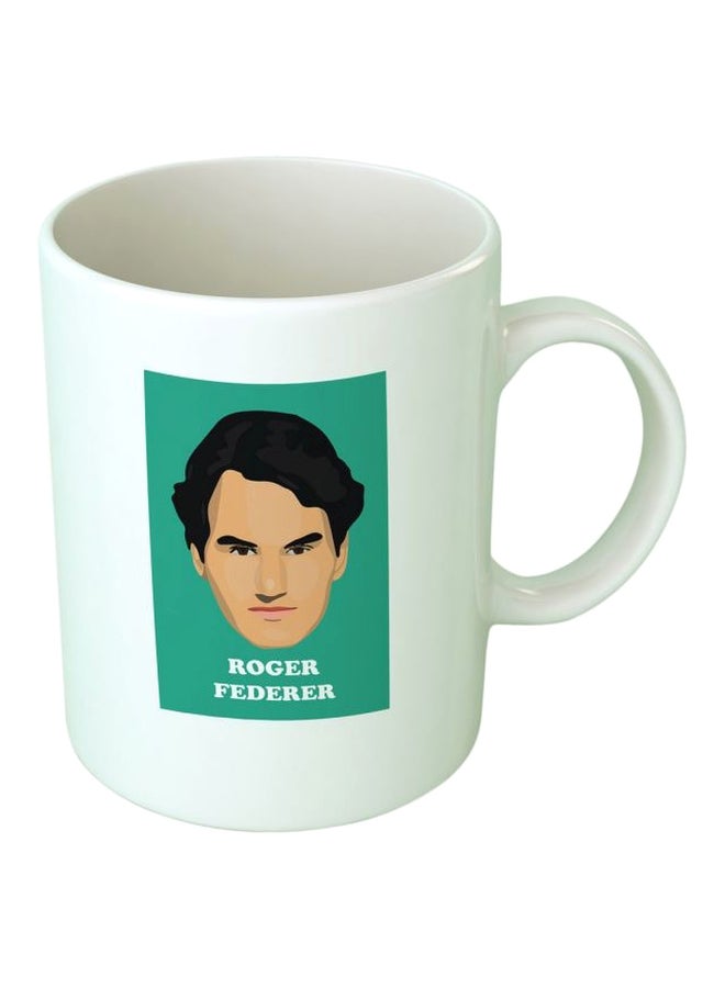 فاست برينت مج من السيراميك بطبعة أبيض/ أخضر/ أسود