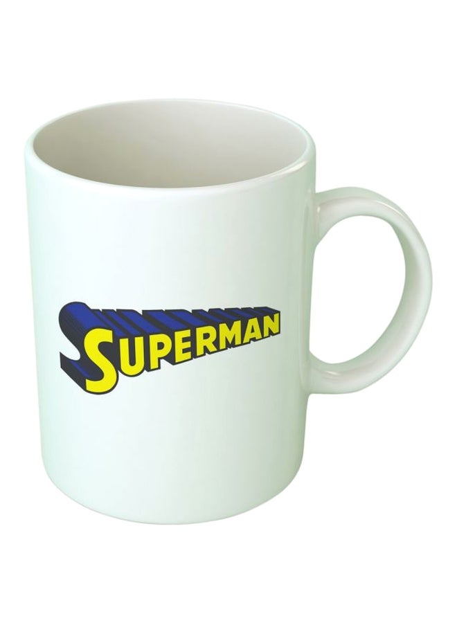 فاست برينت قدح بطباعة شخصية سوبرمان أبيض/أصفر/أزرق