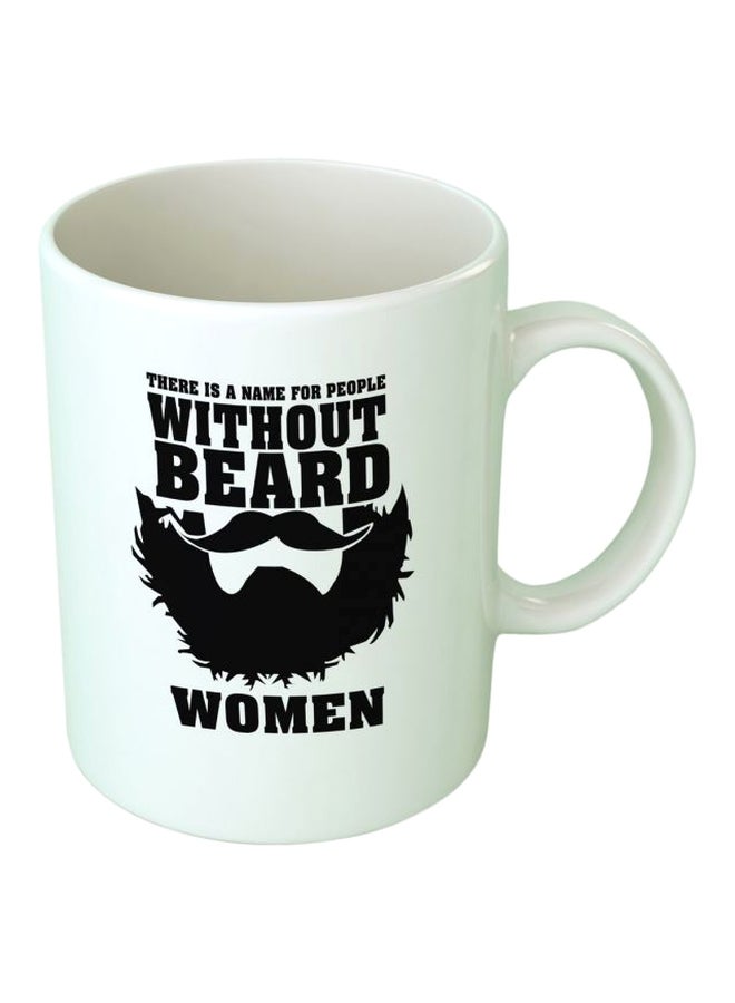 فاست برينت مج قهوة بطبعة "People Without Beard" أبيض/ أسود