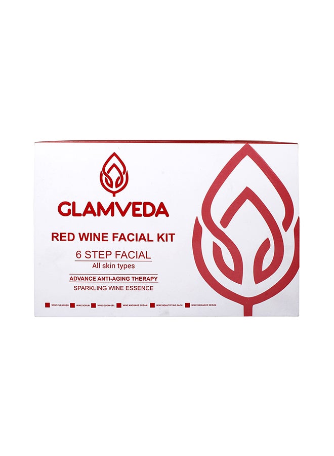 Glamveda 6-Piece Red Wine Advance Anti Ageing Facial Kit  - Image 3