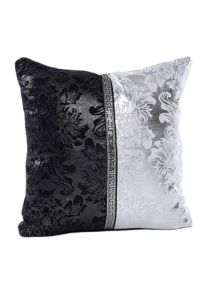 Decorative Cushion Cover Black/Silver 45x45cm