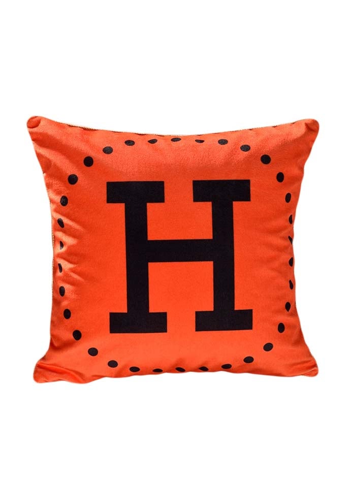 Decorative Cushion Cover Orange/Black 45x45cm