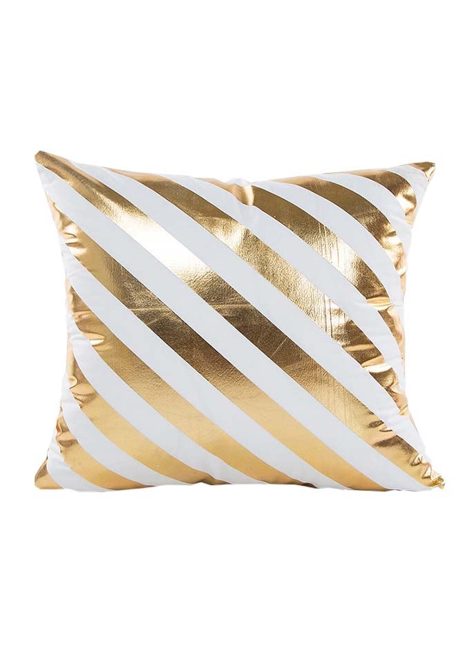 Decorative Cushion Cover White/Gold 45x45cm