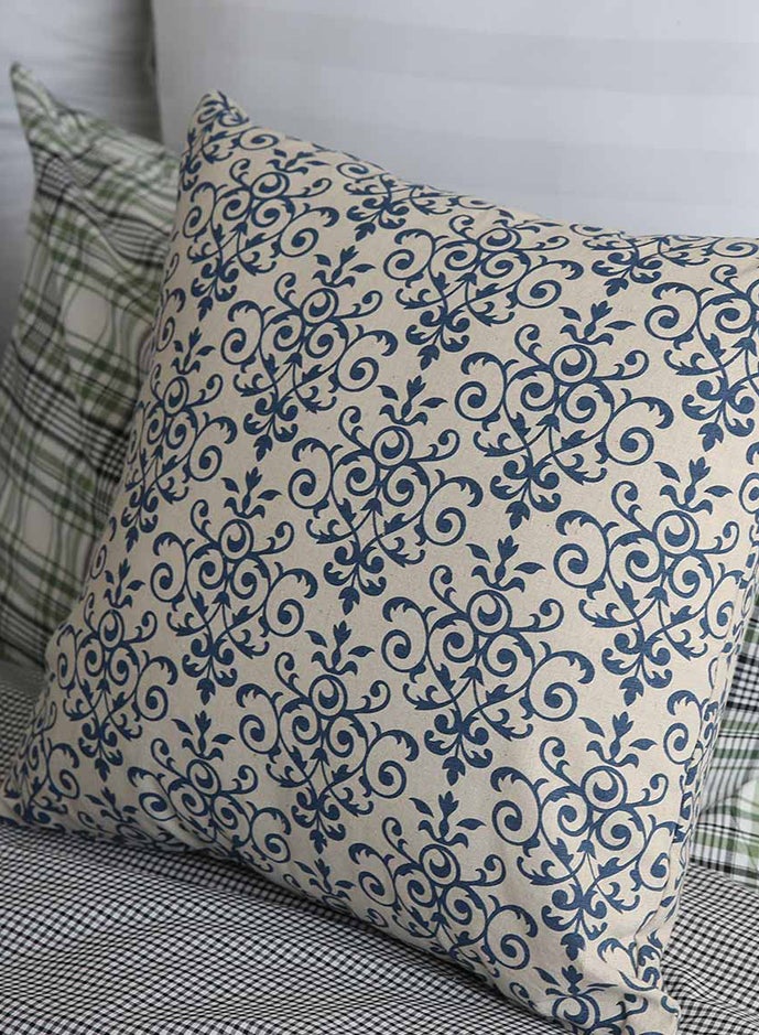 Decorative Cushion Cover Grey/Blue 45x45cm