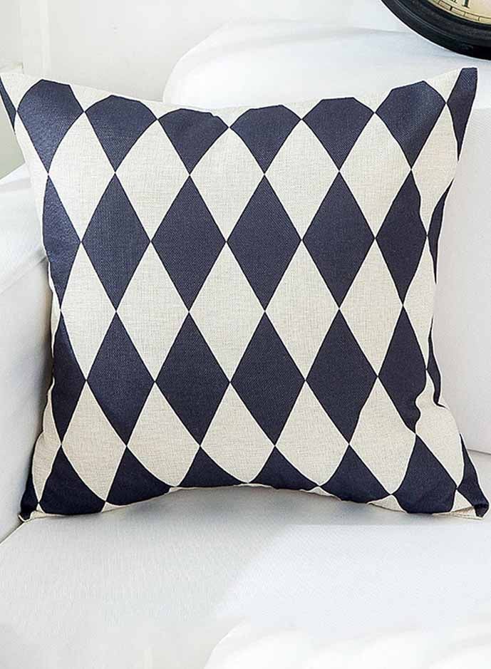 Decorative Cushion Cover White/Blue 45x45cm