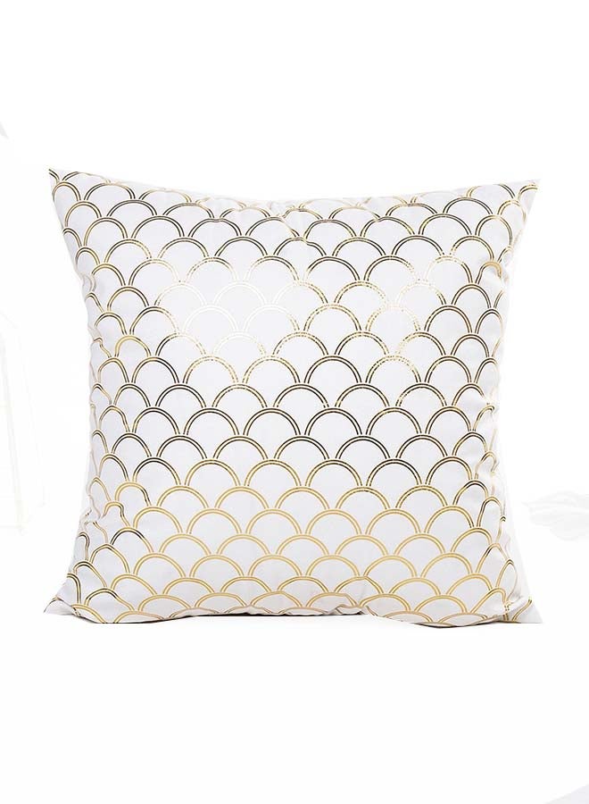Decorative Cushion Cover White/Gold 45x45cm