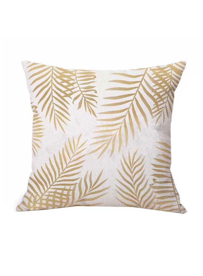 Decorative Cushion Cover White/Gold 45x45cm