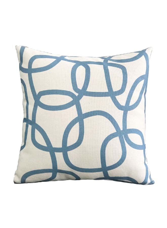 Decorative Cushion Cover White/Blue 45x45cm