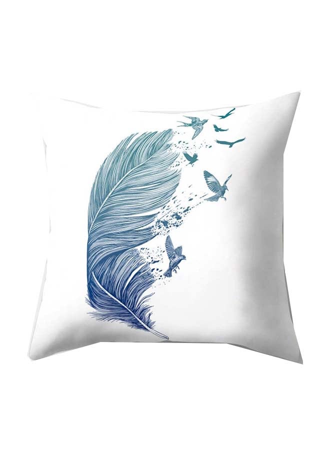 Decorative Cushion Cover White/Blue 45x45cm