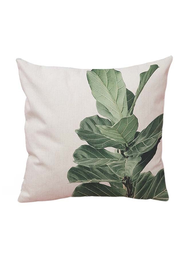 Decorative Cushion Cover White/Green 45x45cm