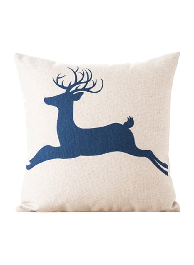 Decorative Cushion Cover White/Blue 45x45cm