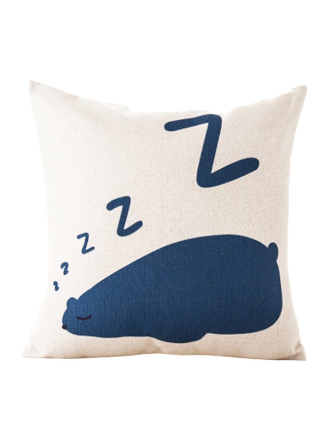 Decorative Cushion Cover White/Blue 45x45cm