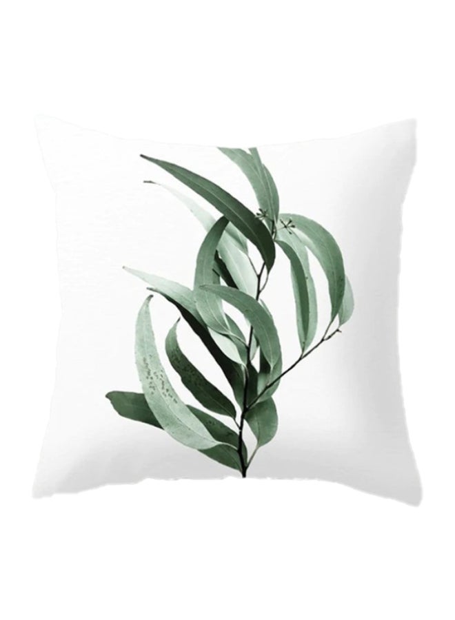 Decorative Cushion Cover White/Green 45x45cm