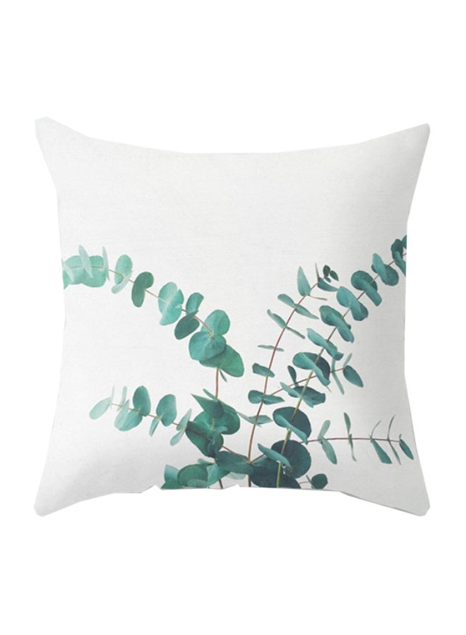 Decorative Cushion Cover White/Green 45x45cm