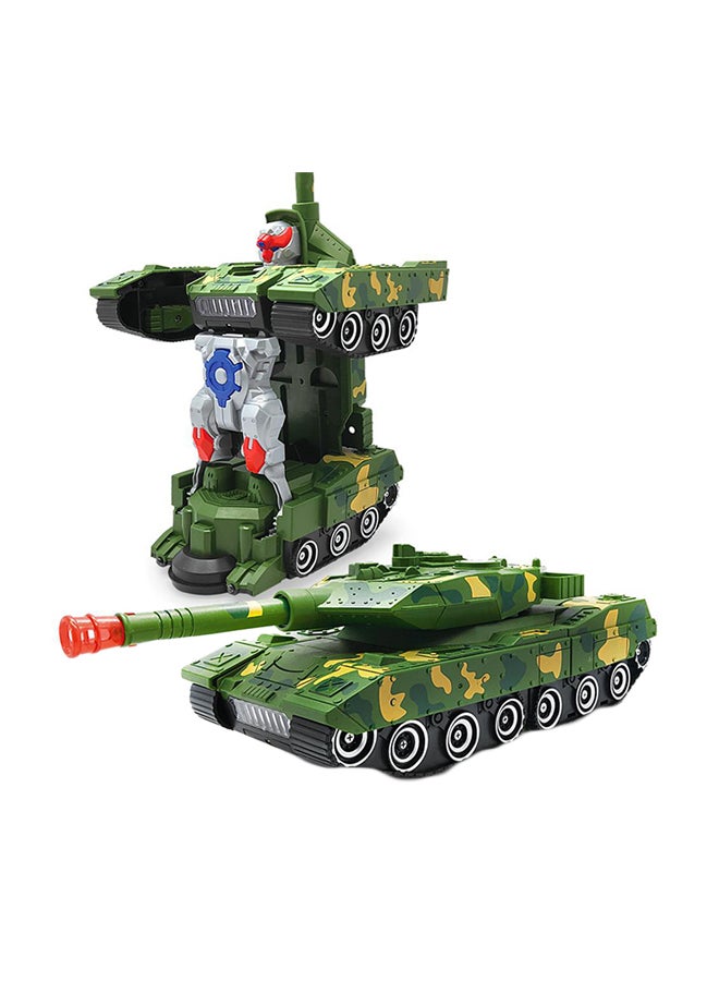 Remote Control Stunt Tank Truck Toy Green  - Image 1
