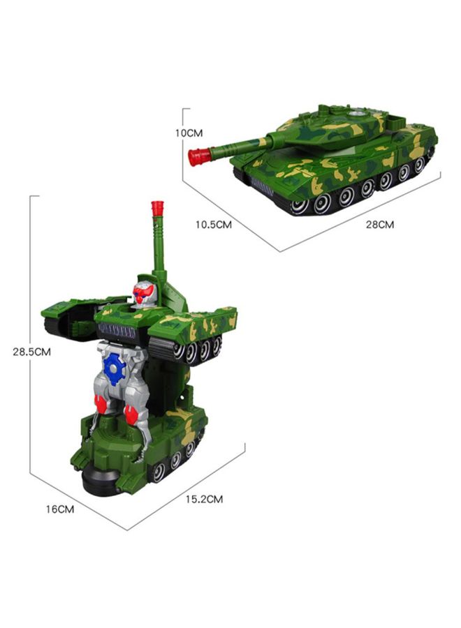 Remote Control Stunt Tank Truck Toy Green  - Image 3