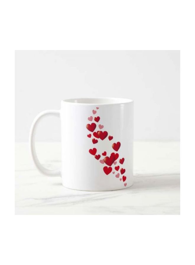 Porcelain Printed Coffee Mug White/Red One Size - Image 2