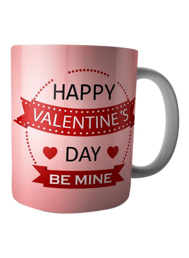 Web Afandy Happy Valentines Day Printed Mug Pink/Red/Black