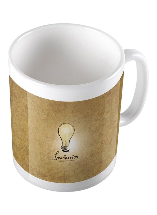 بينجو مج قهوة من السيراميك مزين بطبعة البني/الأبيض Standard Size - Image 1