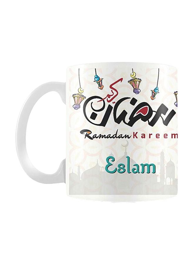 برينت هاوس مج من السيراميك بطبعة أبيض / أسود / أزرق