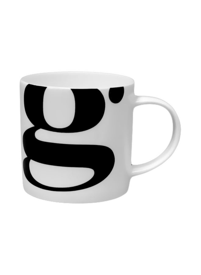 برينت هاوس مج قهوة بطبعة حرف g أبيض/ أسود