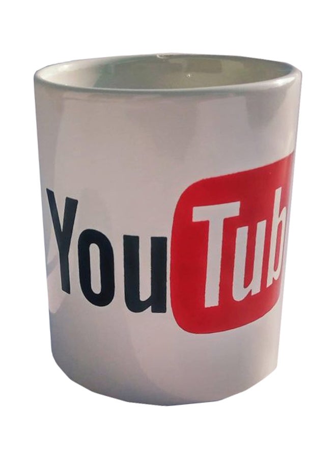 Anchor Hocking YouTube Printed Ceramic Mug White/Black/Red