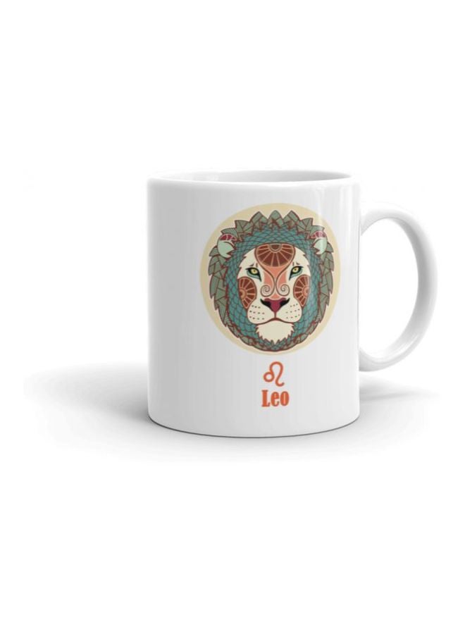 Leo Printed Mug White/Green/Orange - Image 2