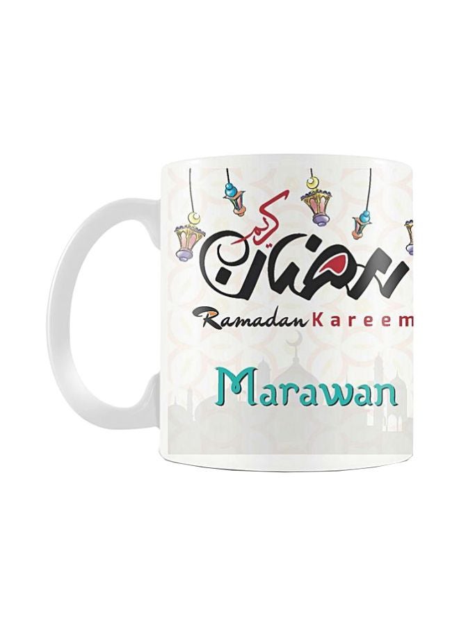 Printhouse Ramadan Kareem Printed Ceramic Mug White/Black/Blue 