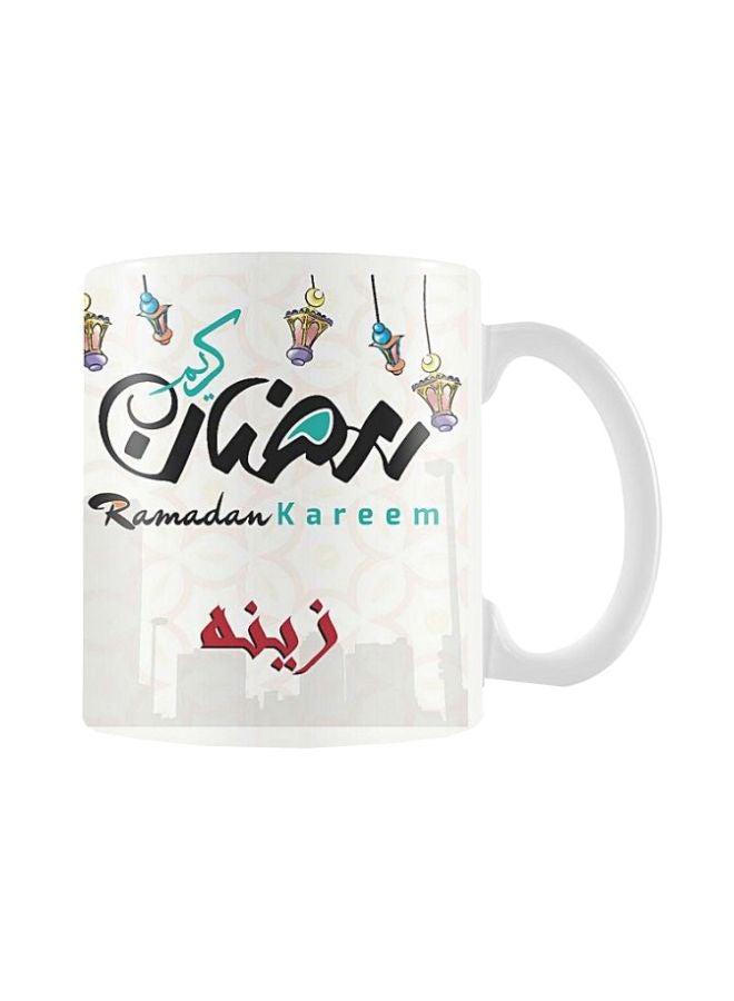 Printhouse Ramadan Kareem Printed Ceramic Mug White/Black/Blue 