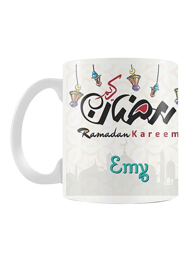 Printhouse Ramadan Kareem Printed Ceramic Mug White/Black/Blue