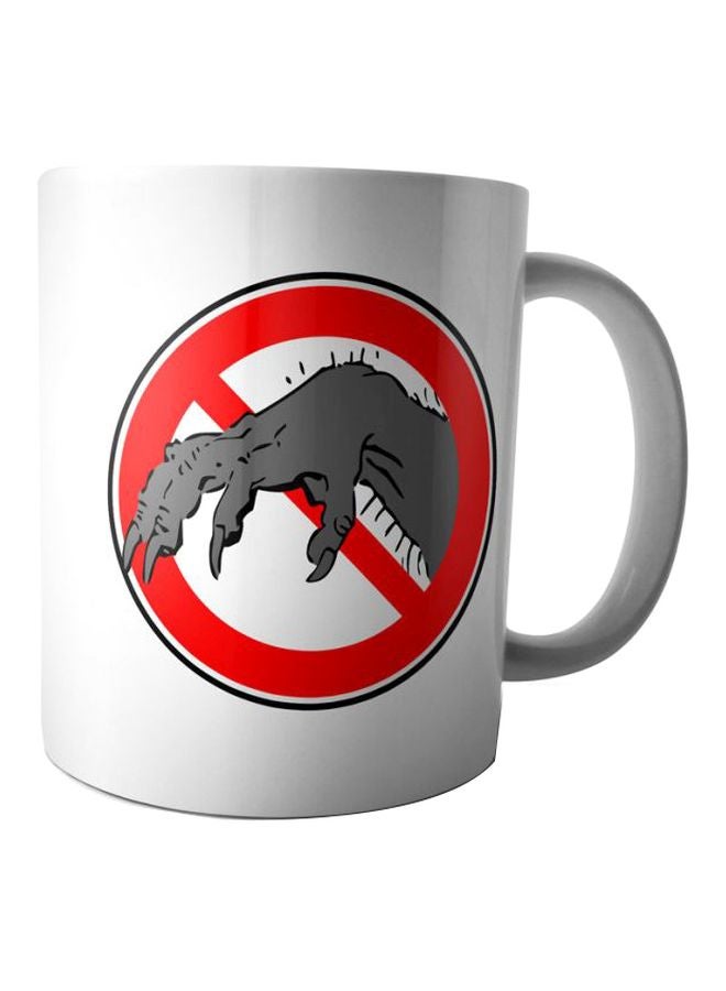 ويب أفندي مج من السيراميك بطبعة أبيض/رمادي/أحمر