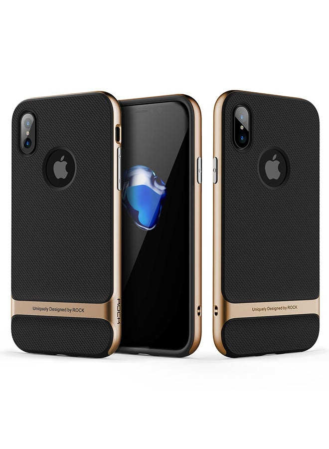 Rock Protective Case Cover For Apple iPhone X / XS Gold/Black - Image 2