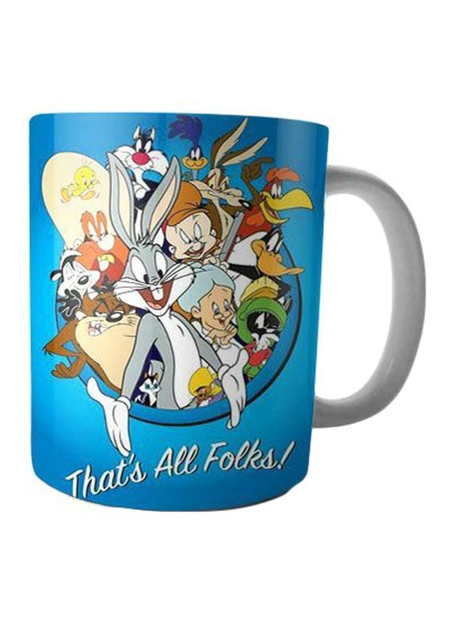Fast Print Cartoon Printed Coffee Mug Blue/Grey/Brown Standard