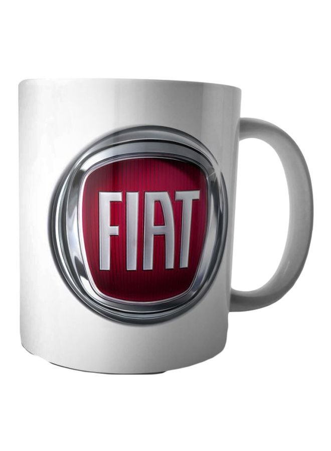 ويب أفندي مج من السيراميك بطبعة أبيض/فضي/أحمر