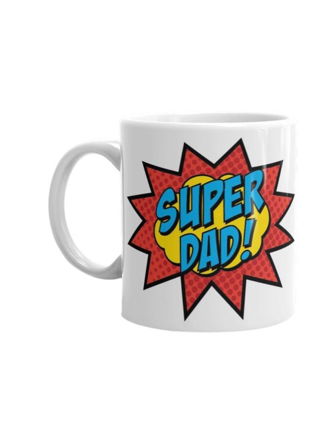 مج بطبعة عبارة "Super Dad" أبيض/أحمر/أزرق Standard Size