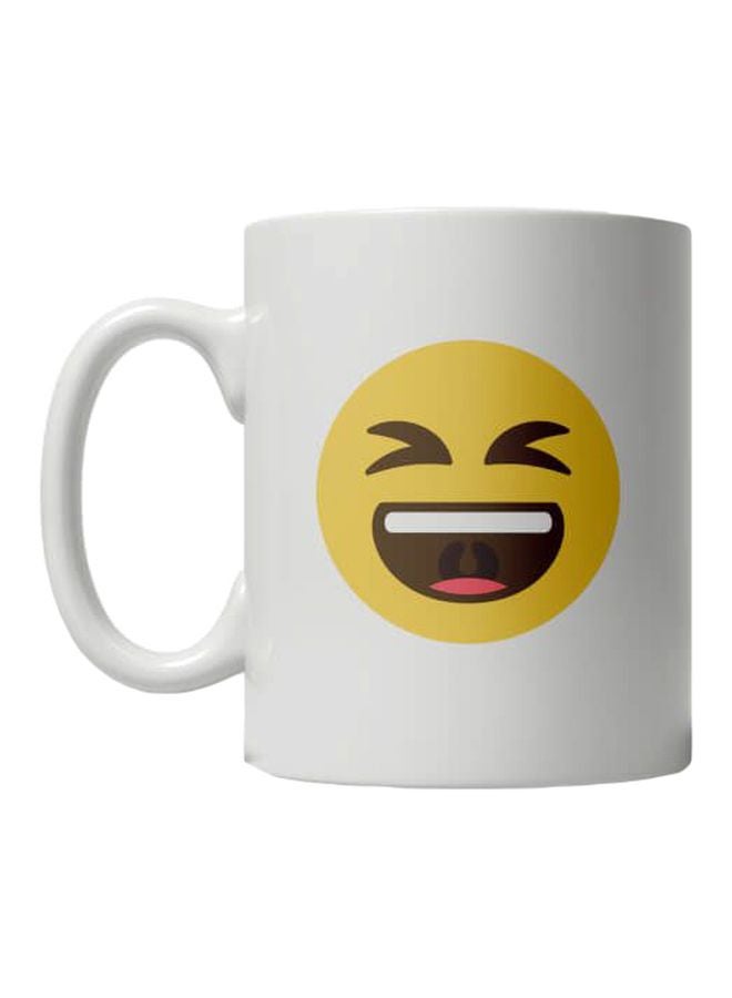 Printhouse Emoji Printed Mug White/Yellow/Brown 