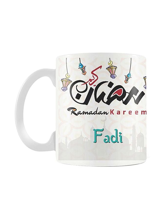 برينت هاوس مج سيراميك مطبوع عليه كلمة Ramadan أبيض/أسود/أخضر