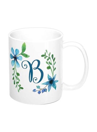 B Letter Printed Ceramic Mug White/Blue/Green - v1566997777/N29466884A_1