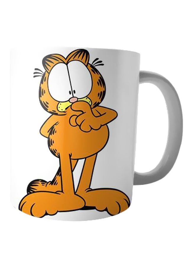 فاست برينت مج قهوة من السيراميك مزين بطبعة أبيض/أصفر/أسود Standard