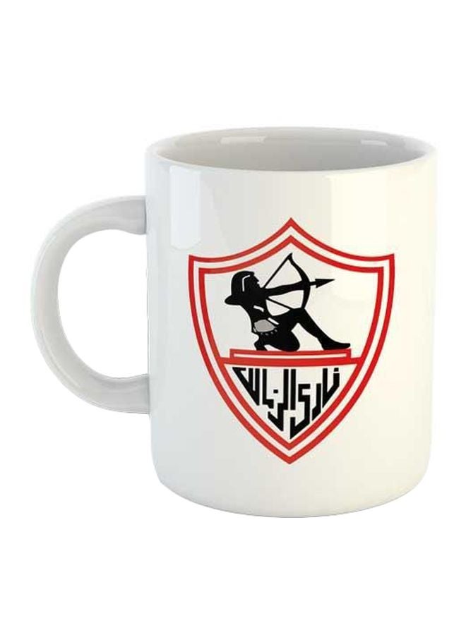 مج من السيراميك بطبعة أبيض/أسود/أحمر